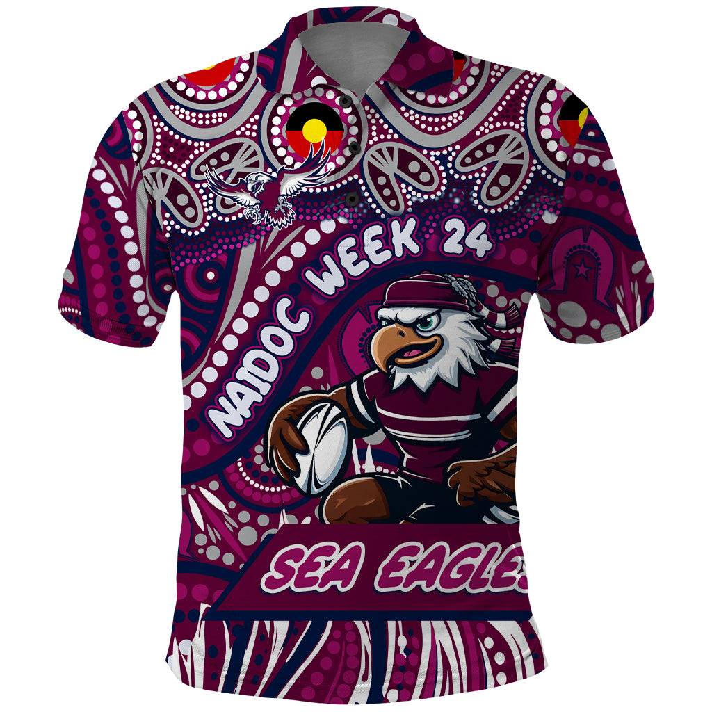 Custom Australia NAIDOC Week 2024 Polo Shirt Sea Eagles Mascot Keep The Fire Burning