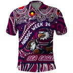 Custom Australia NAIDOC Week 2024 Polo Shirt Sea Eagles Mascot Keep The Fire Burning