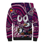 Custom Australia NAIDOC Week 2024 Sherpa Hoodie Sea Eagles Mascot Keep The Fire Burning
