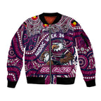Custom Australia NAIDOC Week 2024 Sleeve Zip Bomber Jacket Sea Eagles Mascot Keep The Fire Burning