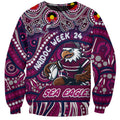 Custom Australia NAIDOC Week 2024 Sweatshirt Sea Eagles Mascot Keep The Fire Burning