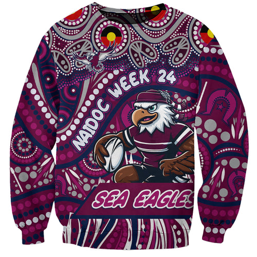 Custom Australia NAIDOC Week 2024 Sweatshirt Sea Eagles Mascot Keep The Fire Burning