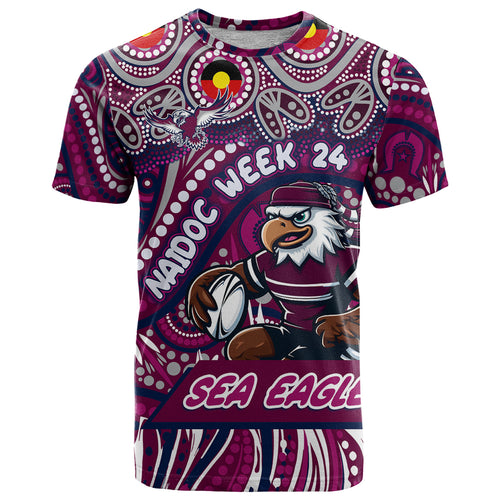 Custom Australia NAIDOC Week 2024 T Shirt Sea Eagles Mascot Keep The Fire Burning