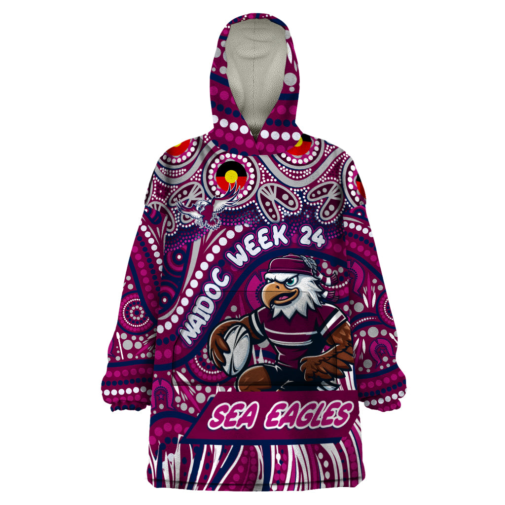 Custom Australia NAIDOC Week 2024 Wearable Blanket Hoodie Sea Eagles Mascot Keep The Fire Burning