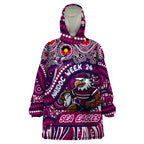Custom Australia NAIDOC Week 2024 Wearable Blanket Hoodie Sea Eagles Mascot Keep The Fire Burning