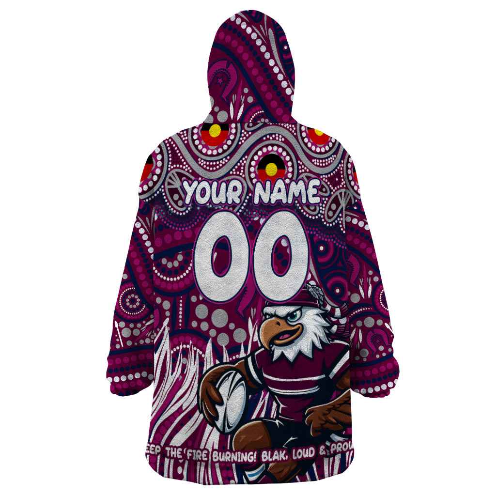 Custom Australia NAIDOC Week 2024 Wearable Blanket Hoodie Sea Eagles Mascot Keep The Fire Burning