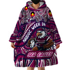 Custom Australia NAIDOC Week 2024 Wearable Blanket Hoodie Sea Eagles Mascot Keep The Fire Burning