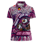 Custom Australia NAIDOC Week 2024 Women Polo Shirt Sea Eagles Mascot Keep The Fire Burning
