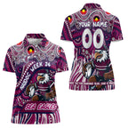Custom Australia NAIDOC Week 2024 Women Polo Shirt Sea Eagles Mascot Keep The Fire Burning