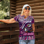 Custom Australia NAIDOC Week 2024 Women Polo Shirt Sea Eagles Mascot Keep The Fire Burning