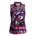 Custom Australia NAIDOC Week 2024 Women Sleeveless Polo Shirt Sea Eagles Mascot Keep The Fire Burning