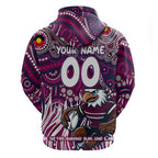 Custom Australia NAIDOC Week 2024 Zip Hoodie Sea Eagles Mascot Keep The Fire Burning