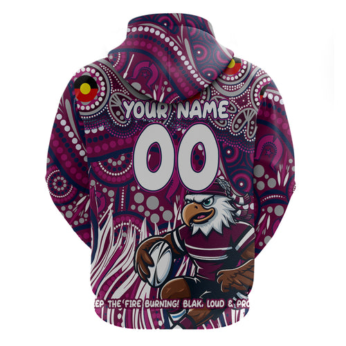 Custom Australia NAIDOC Week 2024 Zip Hoodie Sea Eagles Mascot Keep The Fire Burning