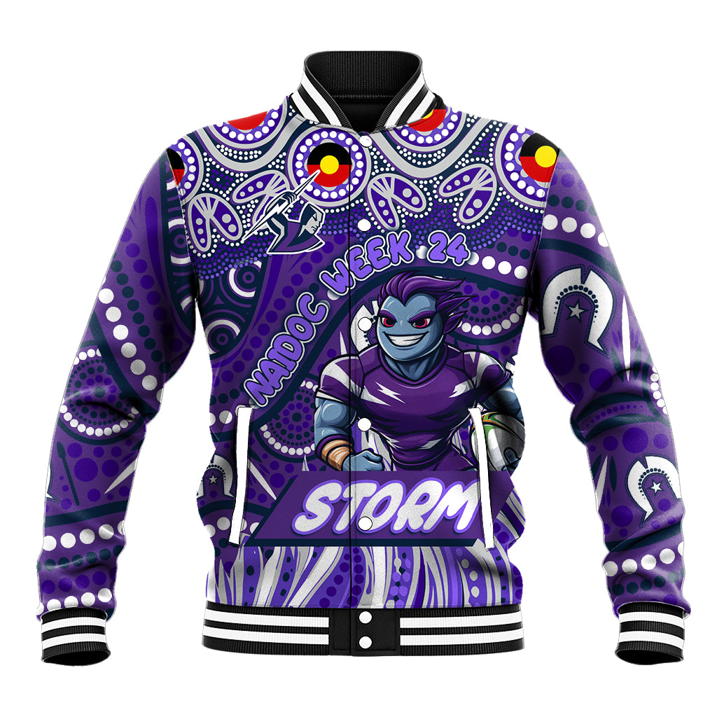 Custom Australia NAIDOC Week 2024 Baseball Jacket Melbourne Storm Mascot Keep The Fire Burning