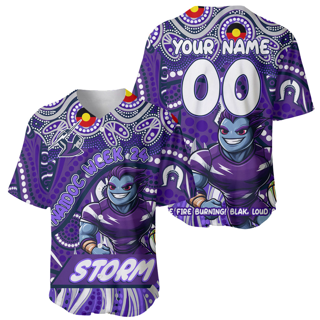Custom Australia NAIDOC Week 2024 Baseball Jersey Melbourne Storm Mascot Keep The Fire Burning