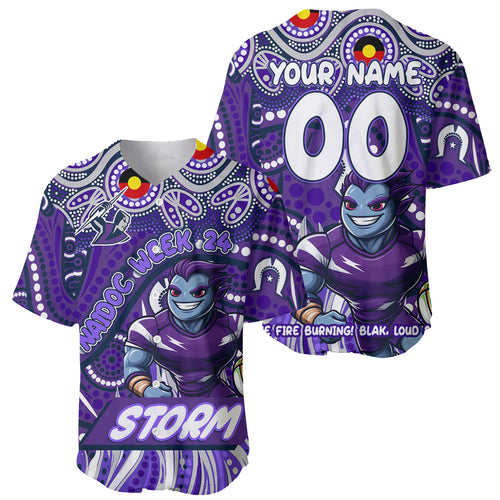 Custom Australia NAIDOC Week 2024 Baseball Jersey Melbourne Storm Mascot Keep The Fire Burning