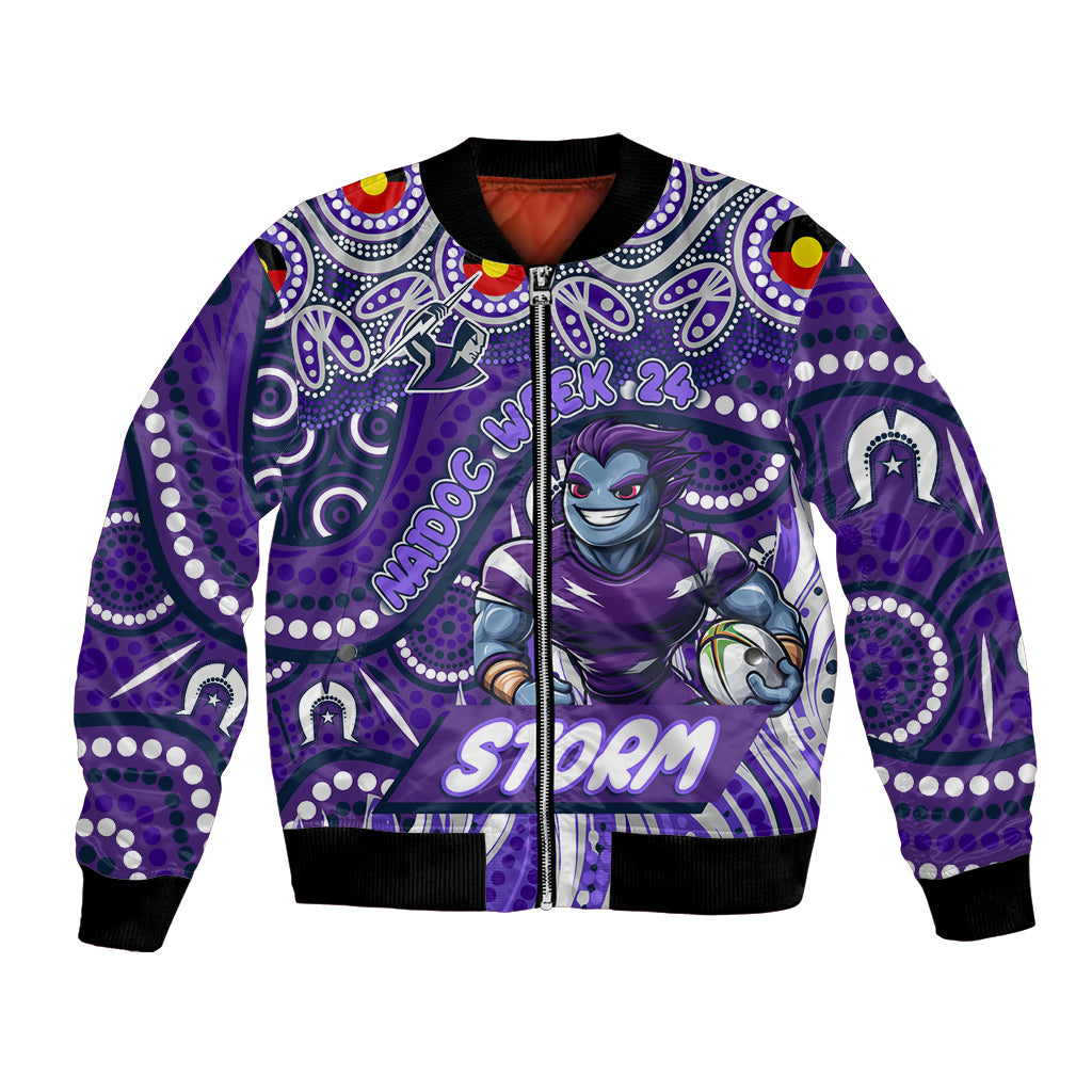 Custom Australia NAIDOC Week 2024 Bomber Jacket Melbourne Storm Mascot Keep The Fire Burning