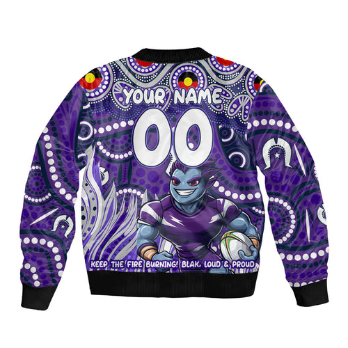 Custom Australia NAIDOC Week 2024 Bomber Jacket Melbourne Storm Mascot Keep The Fire Burning