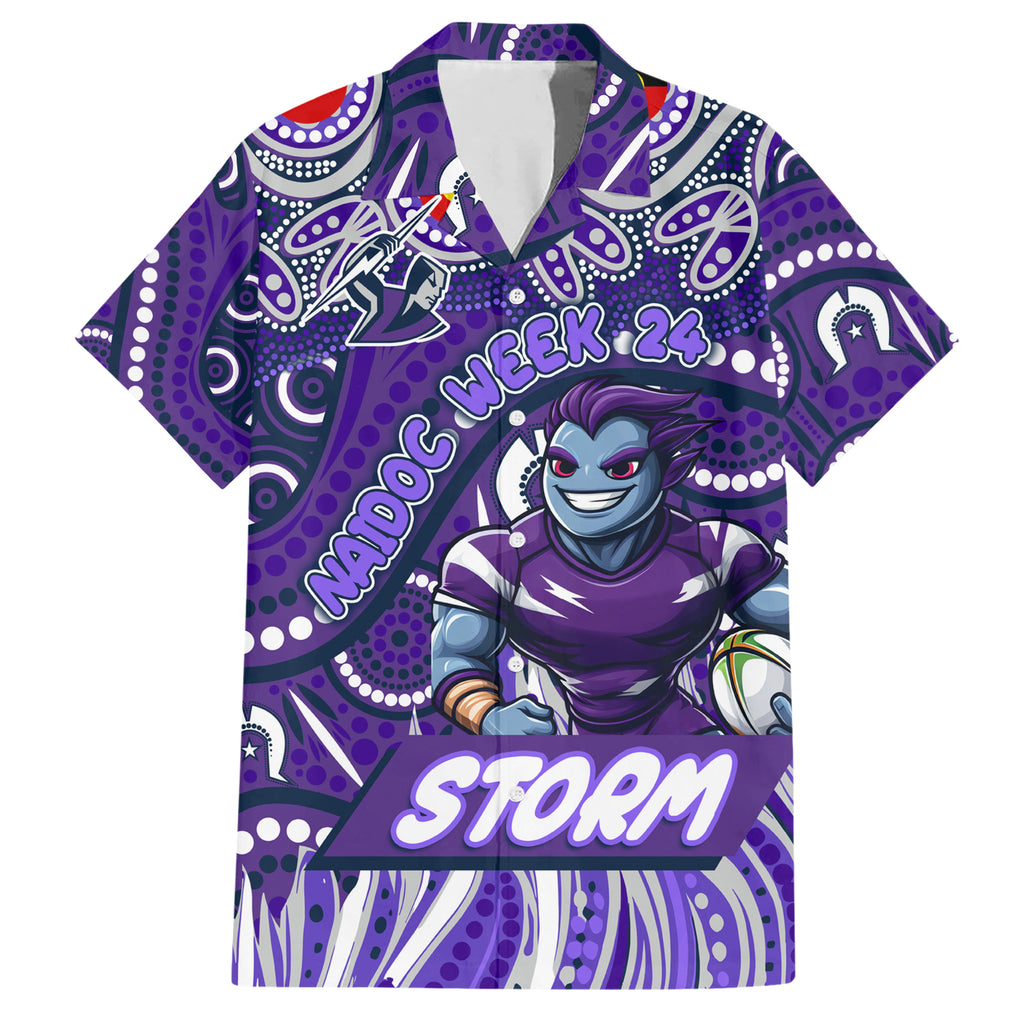 Custom Australia NAIDOC Week 2024 Hawaiian Shirt Melbourne Storm Mascot Keep The Fire Burning