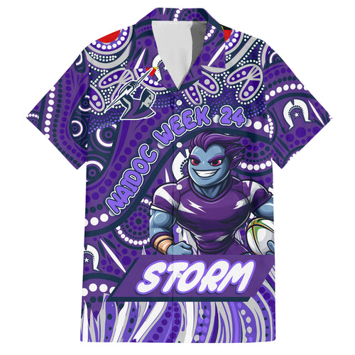 Custom Australia NAIDOC Week 2024 Hawaiian Shirt Melbourne Storm Mascot Keep The Fire Burning