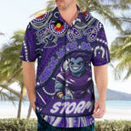 Custom Australia NAIDOC Week 2024 Hawaiian Shirt Melbourne Storm Mascot Keep The Fire Burning