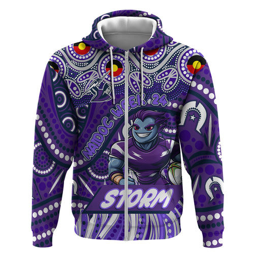 Custom Australia NAIDOC Week 2024 Hoodie Melbourne Storm Mascot Keep The Fire Burning
