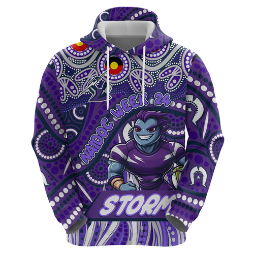 Custom Australia NAIDOC Week 2024 Hoodie Melbourne Storm Mascot Keep The Fire Burning