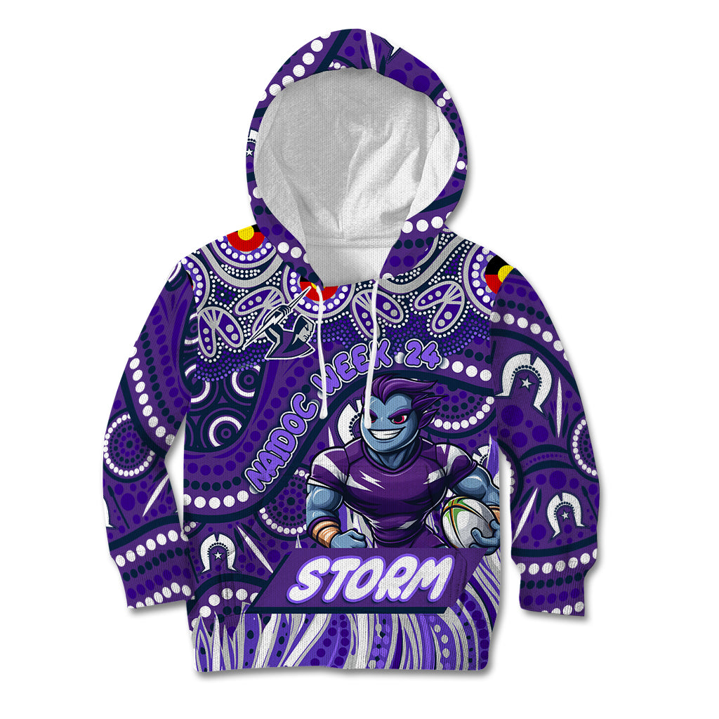 Custom Australia NAIDOC Week 2024 Kid Hoodie Melbourne Storm Mascot Keep The Fire Burning