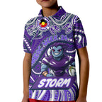 Custom Australia NAIDOC Week 2024 Kid Polo Shirt Melbourne Storm Mascot Keep The Fire Burning