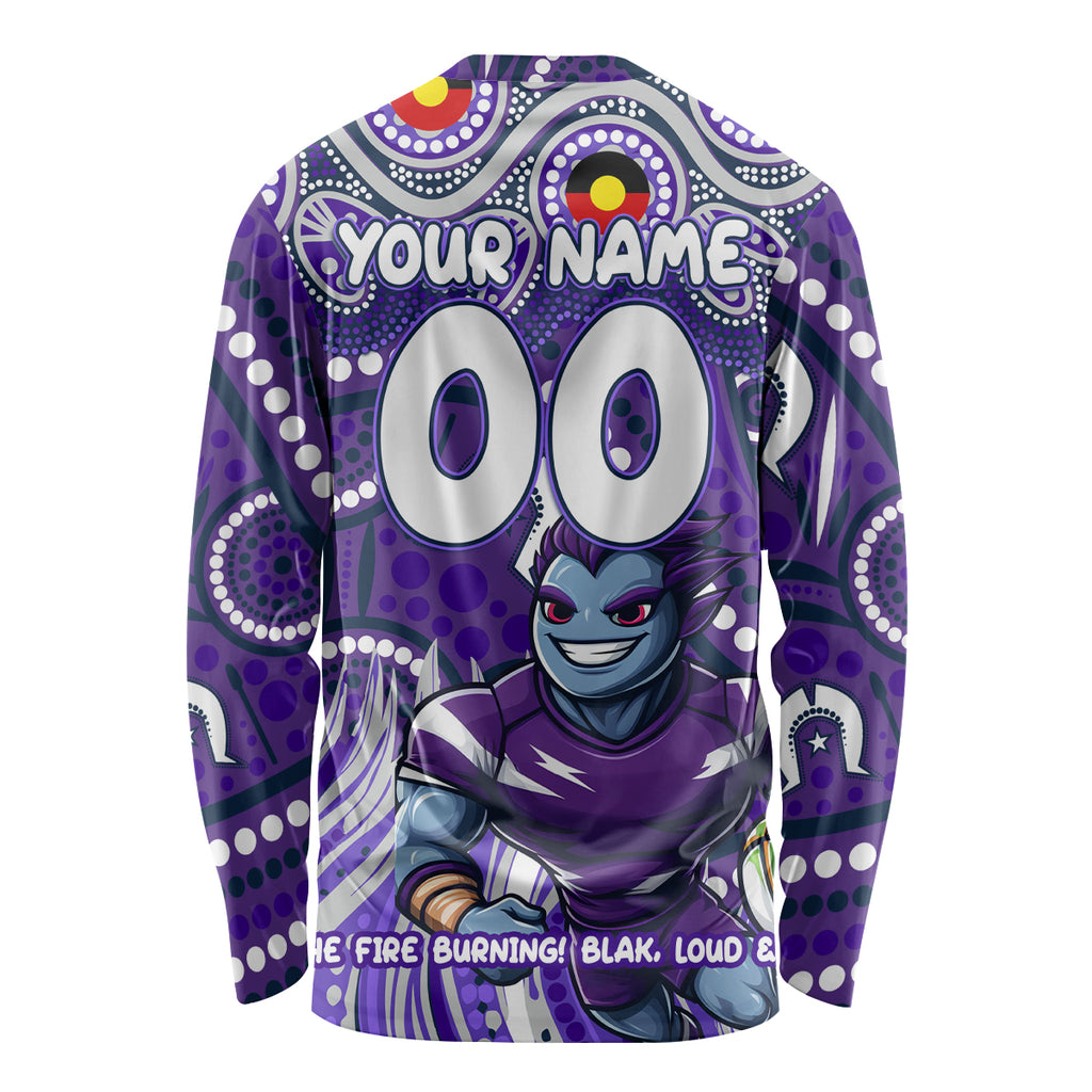 Custom Australia NAIDOC Week 2024 Long Sleeve Shirt Melbourne Storm Mascot Keep The Fire Burning