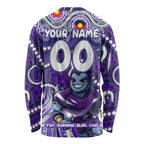 Custom Australia NAIDOC Week 2024 Long Sleeve Shirt Melbourne Storm Mascot Keep The Fire Burning