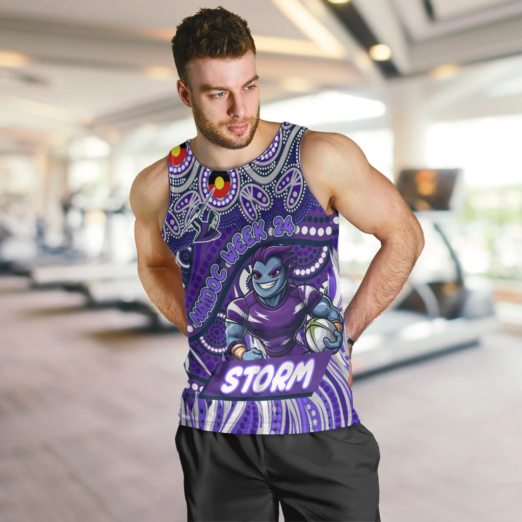 Custom Australia NAIDOC Week 2024 Men Tank Top Melbourne Storm Mascot Keep The Fire Burning