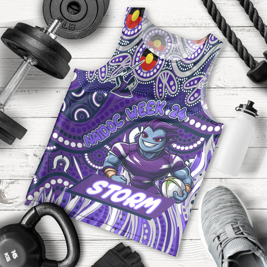 Custom Australia NAIDOC Week 2024 Men Tank Top Melbourne Storm Mascot Keep The Fire Burning