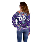 Custom Australia NAIDOC Week 2024 Off Shoulder Sweater Melbourne Storm Mascot Keep The Fire Burning