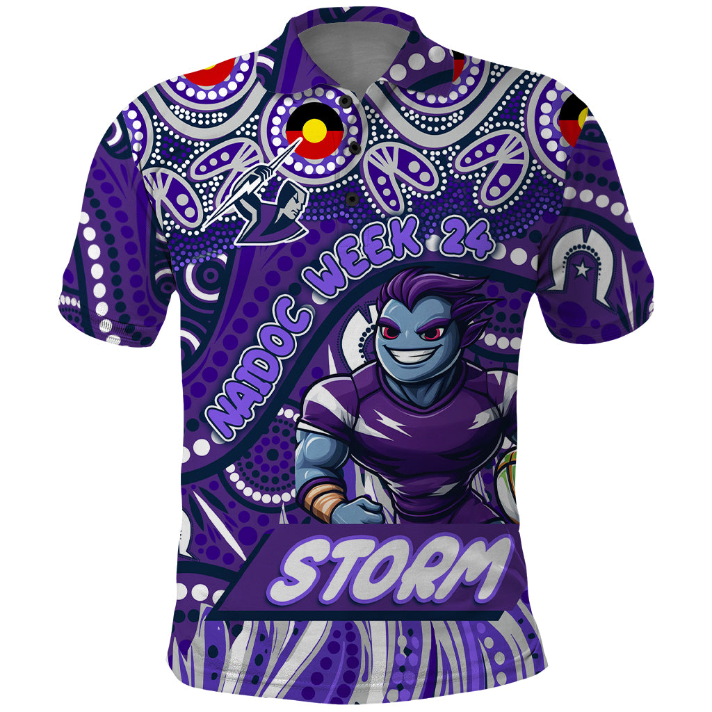 Custom Australia NAIDOC Week 2024 Polo Shirt Melbourne Storm Mascot Keep The Fire Burning