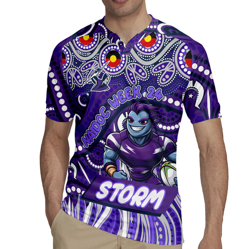 Custom Australia NAIDOC Week 2024 Rugby Jersey Melbourne Storm Mascot Keep The Fire Burning