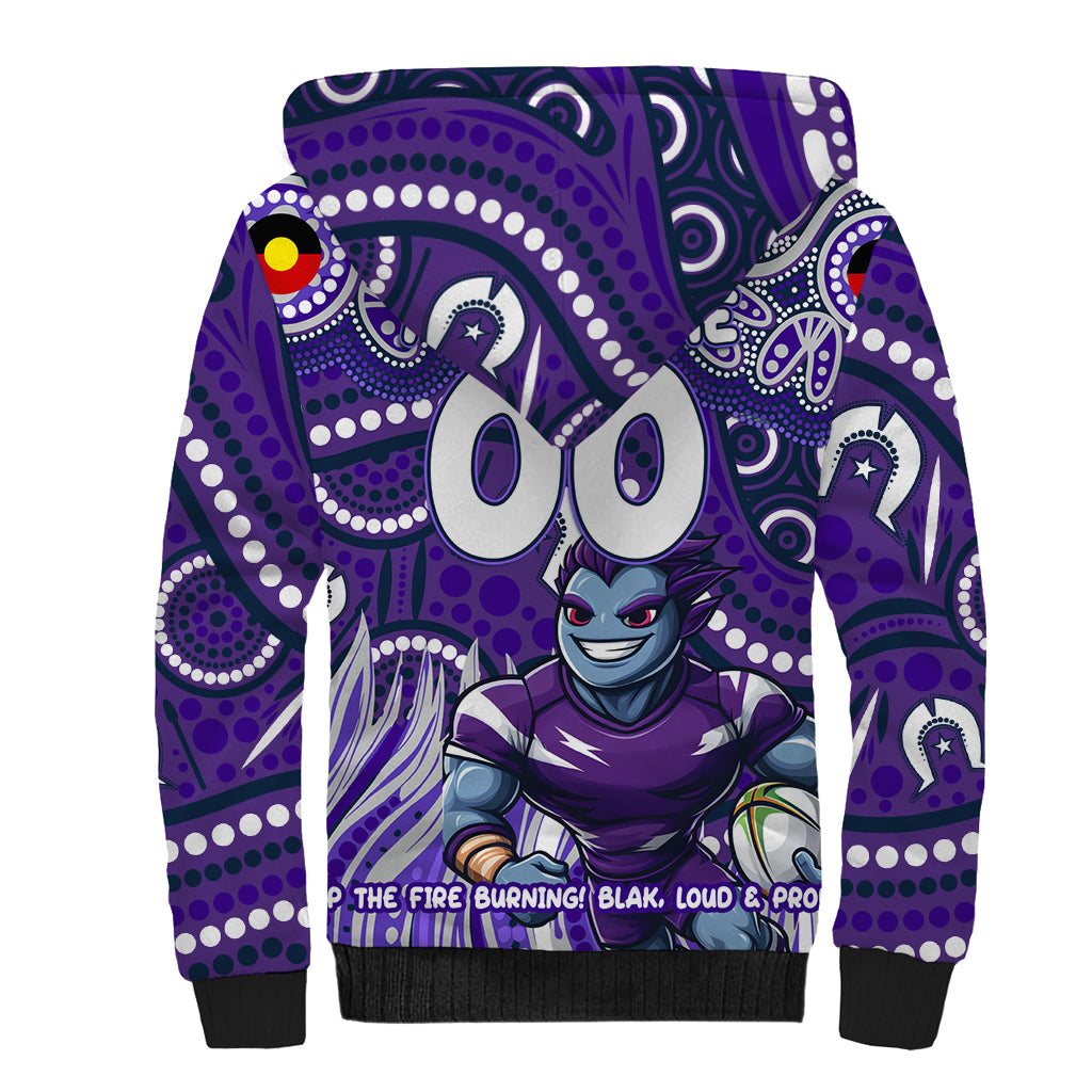 Custom Australia NAIDOC Week 2024 Sherpa Hoodie Melbourne Storm Mascot Keep The Fire Burning