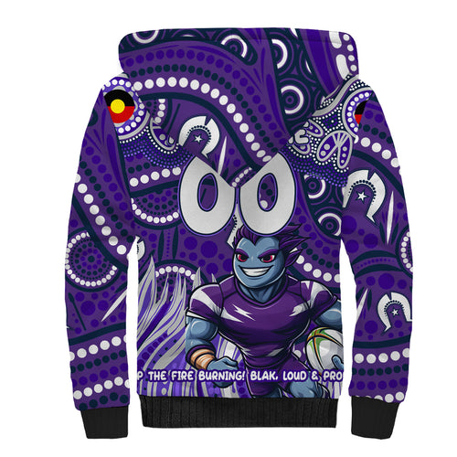 Custom Australia NAIDOC Week 2024 Sherpa Hoodie Melbourne Storm Mascot Keep The Fire Burning