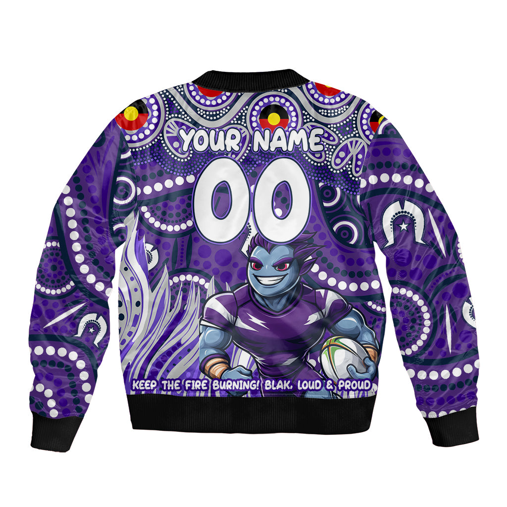Custom Australia NAIDOC Week 2024 Sleeve Zip Bomber Jacket Melbourne Storm Mascot Keep The Fire Burning