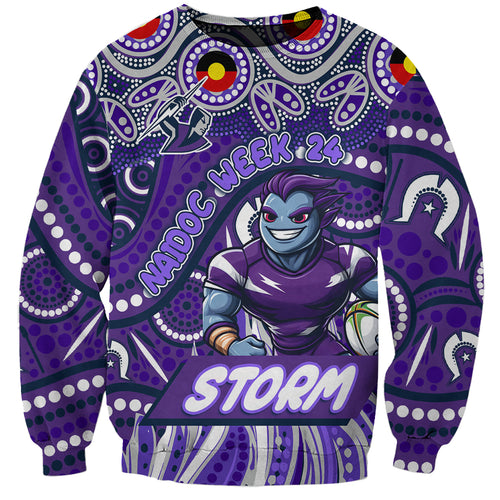 Custom Australia NAIDOC Week 2024 Sweatshirt Melbourne Storm Mascot Keep The Fire Burning