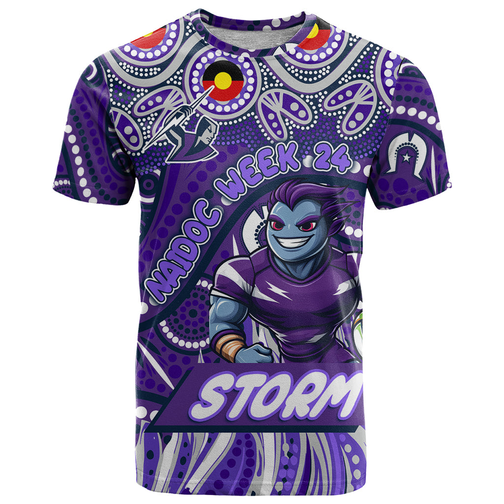 Custom Australia NAIDOC Week 2024 T Shirt Melbourne Storm Mascot Keep The Fire Burning