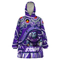 Custom Australia NAIDOC Week 2024 Wearable Blanket Hoodie Melbourne Storm Mascot Keep The Fire Burning