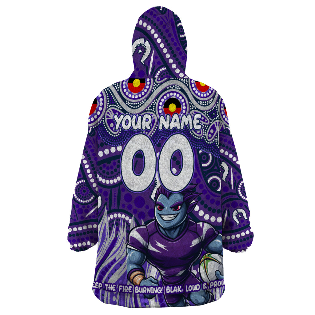 Custom Australia NAIDOC Week 2024 Wearable Blanket Hoodie Melbourne Storm Mascot Keep The Fire Burning