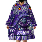Custom Australia NAIDOC Week 2024 Wearable Blanket Hoodie Melbourne Storm Mascot Keep The Fire Burning