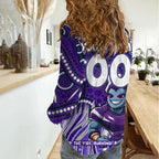 Custom Australia NAIDOC Week 2024 Women Casual Shirt Melbourne Storm Mascot Keep The Fire Burning