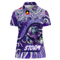 Custom Australia NAIDOC Week 2024 Women Polo Shirt Melbourne Storm Mascot Keep The Fire Burning