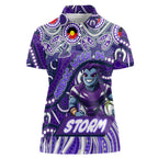 Custom Australia NAIDOC Week 2024 Women Polo Shirt Melbourne Storm Mascot Keep The Fire Burning