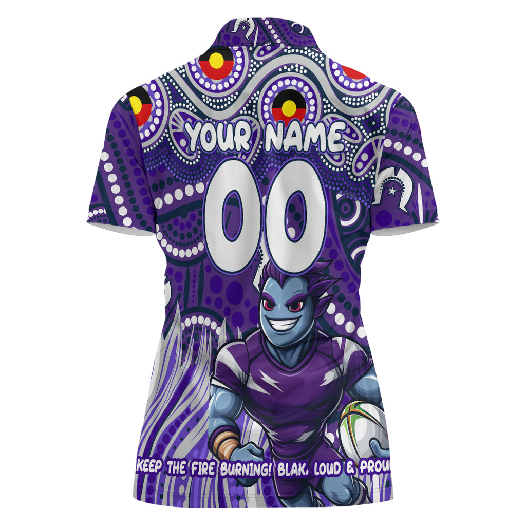 Custom Australia NAIDOC Week 2024 Women Polo Shirt Melbourne Storm Mascot Keep The Fire Burning