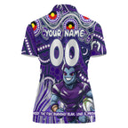 Custom Australia NAIDOC Week 2024 Women Polo Shirt Melbourne Storm Mascot Keep The Fire Burning