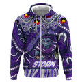 Custom Australia NAIDOC Week 2024 Zip Hoodie Melbourne Storm Mascot Keep The Fire Burning